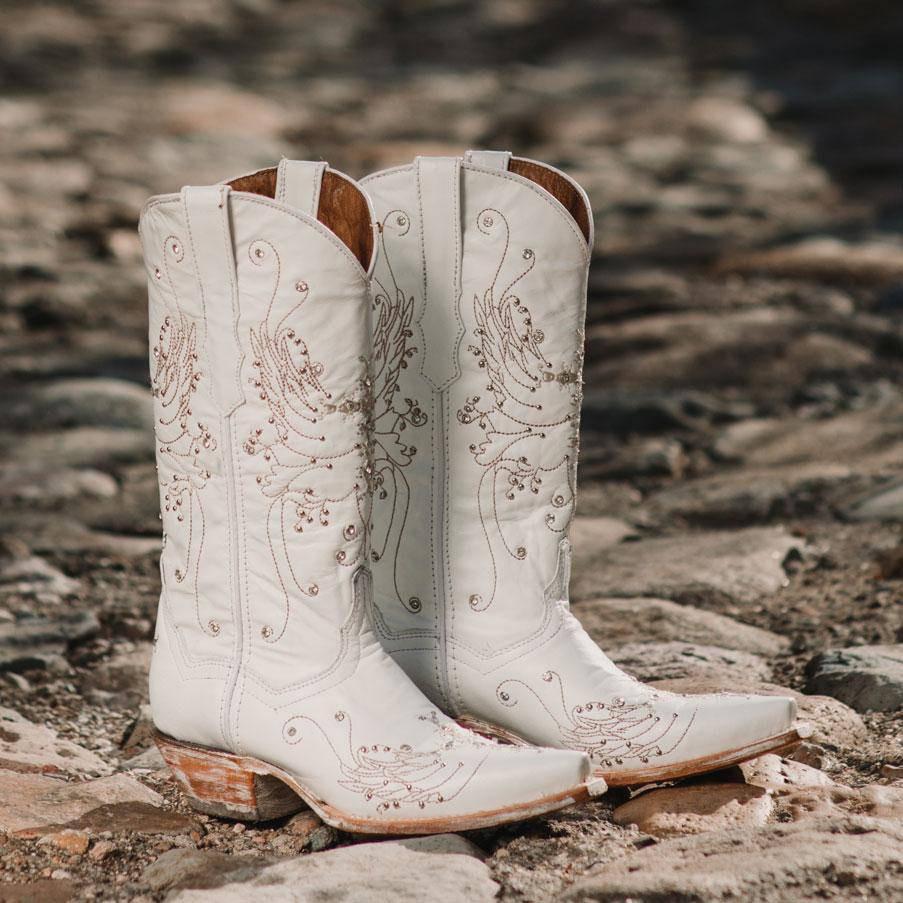 White Rhinestone Cowgirl Boots (Wedding Cowgirl Boots).