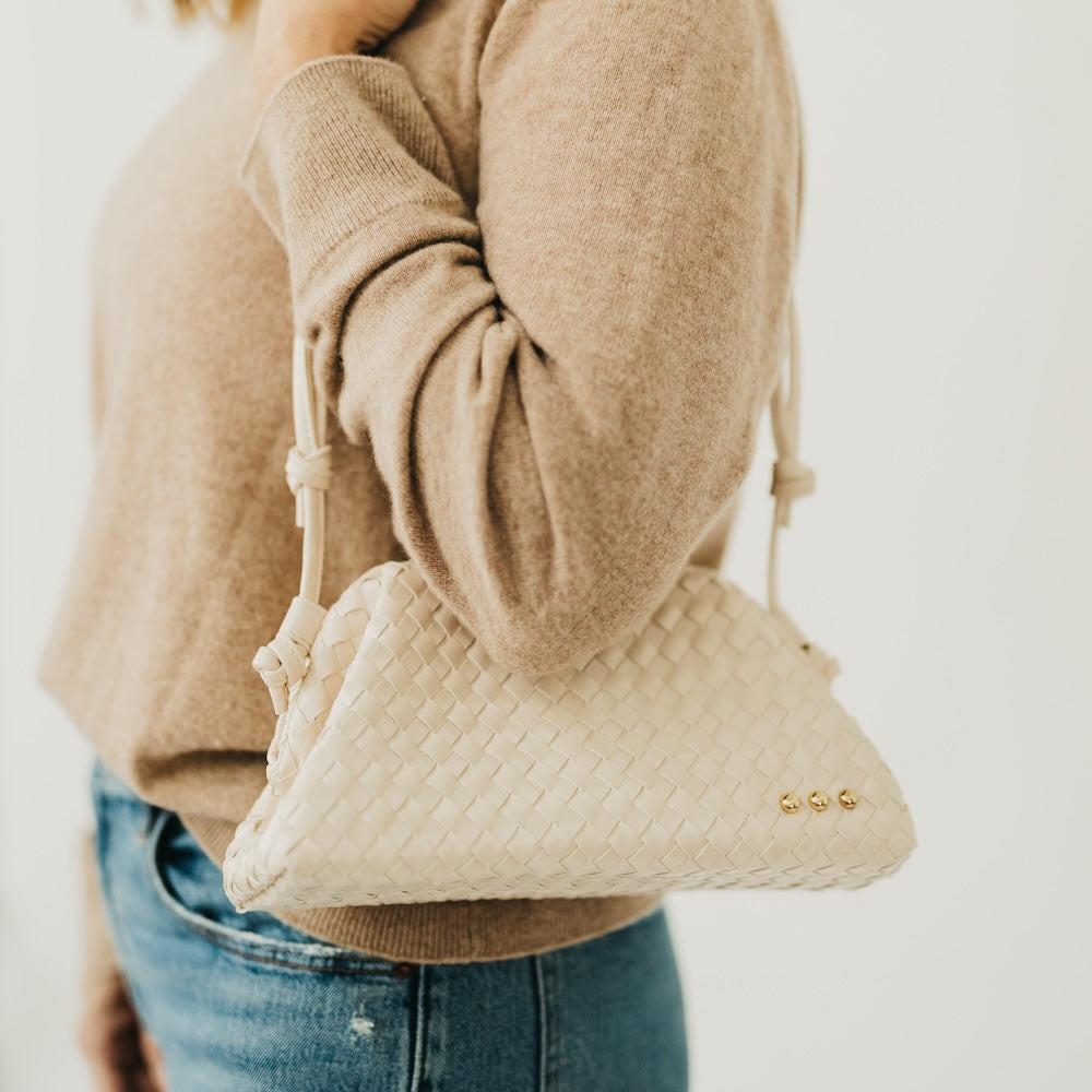Lacy Woven Frame Crossbody Bag.