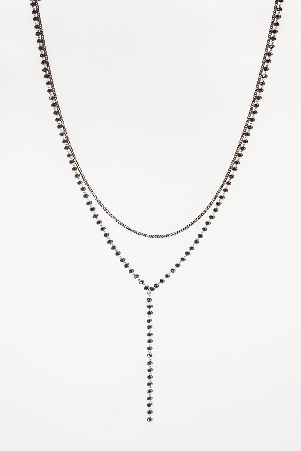 BEADED Y NECKLACE.