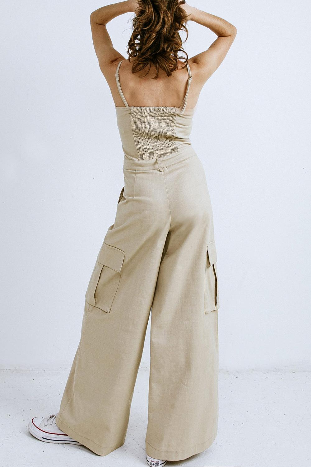 Flying Tomato Graceful Appearance Twill Jumpsuit