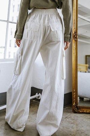 FOREVER BY YOUR SIDE WOVEN CARGO PANTS.