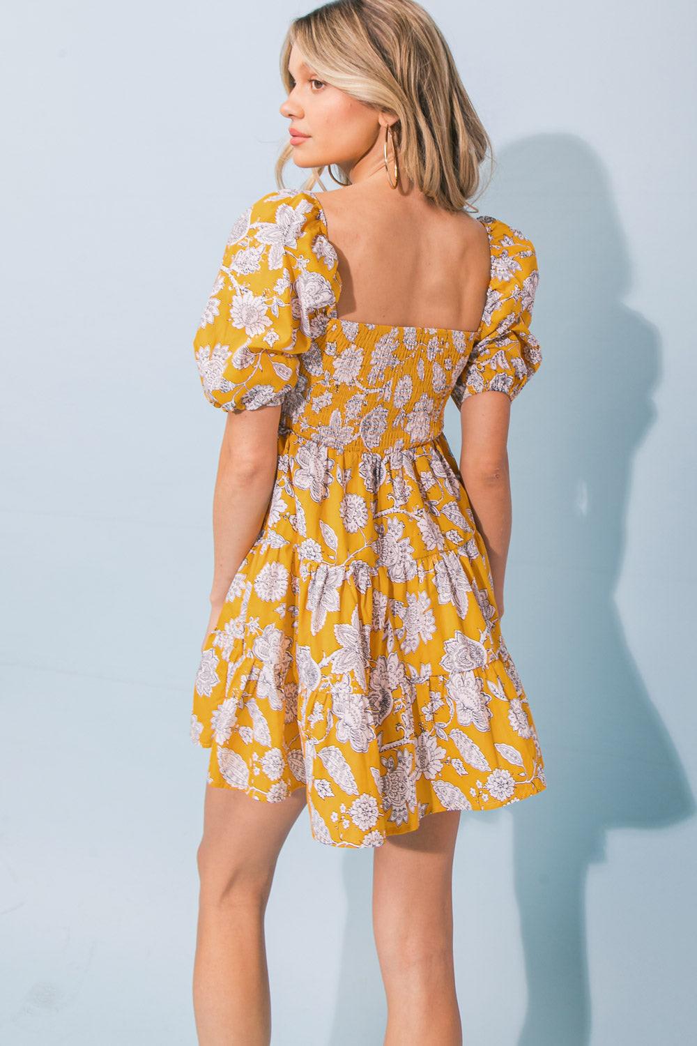 FLOWER FIELDS MINI DRESS.