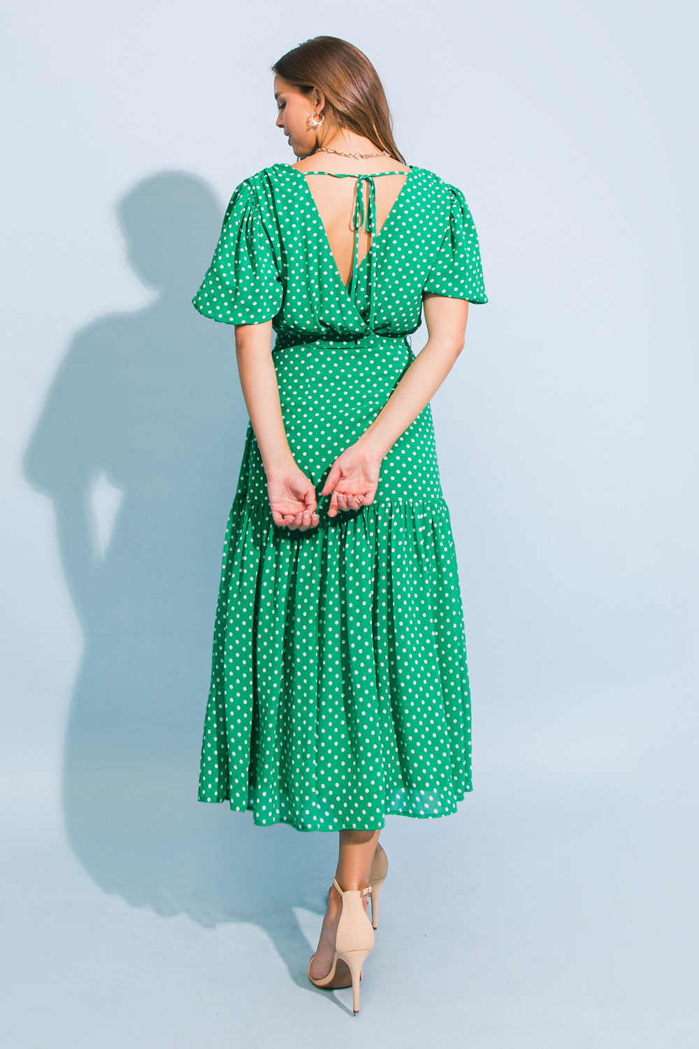 POMPANO WOVEN MIDI DRESS