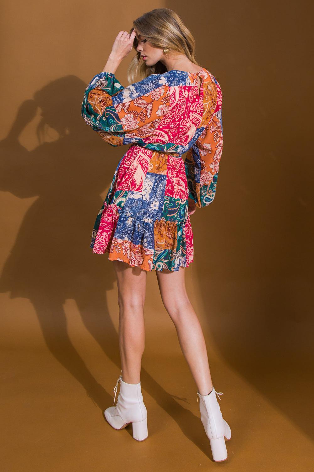 TALK OF THE TOWN WOVEN MINI DRESS.