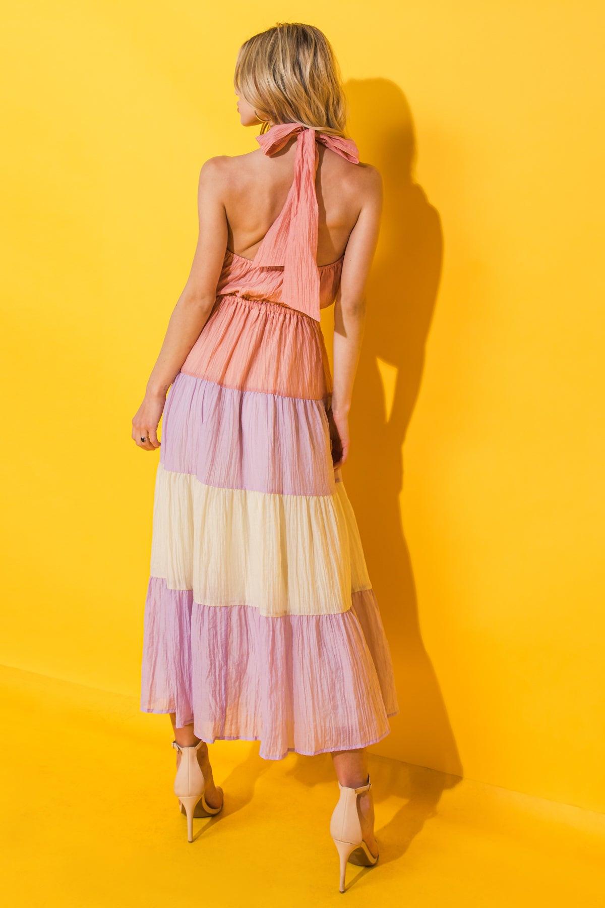 TOTALLY CHARMING WOVEN MIDI DRESS.