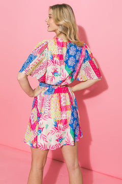 MAKING MOVES WOVEN MINI DRESS.