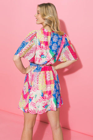 MAKING MOVES WOVEN MINI DRESS.