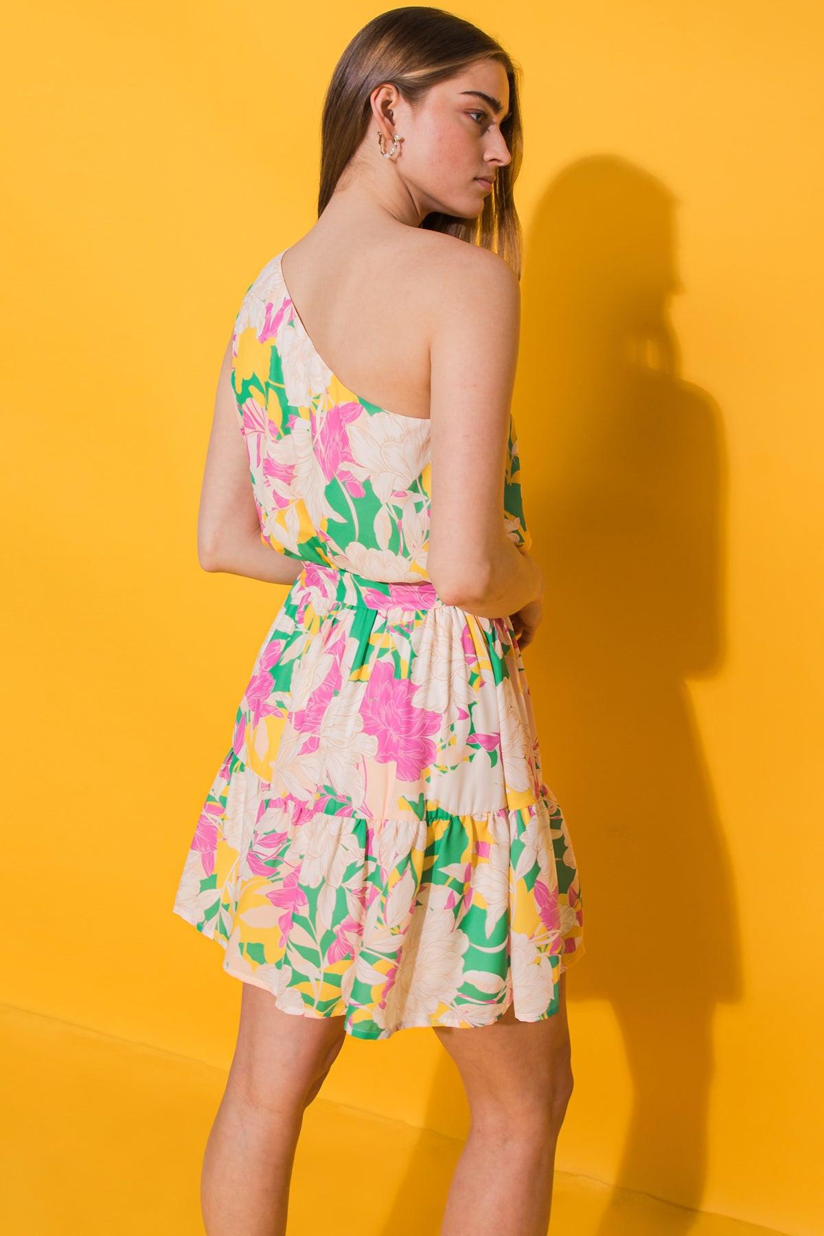 A PIECE OF MY HEART WOVEN MINI DRESS.