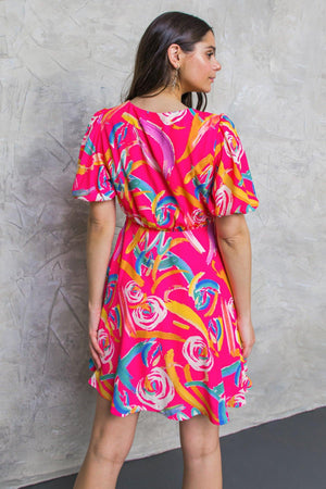 WHERE WE WANNA GO WOVEN MINI DRESS.