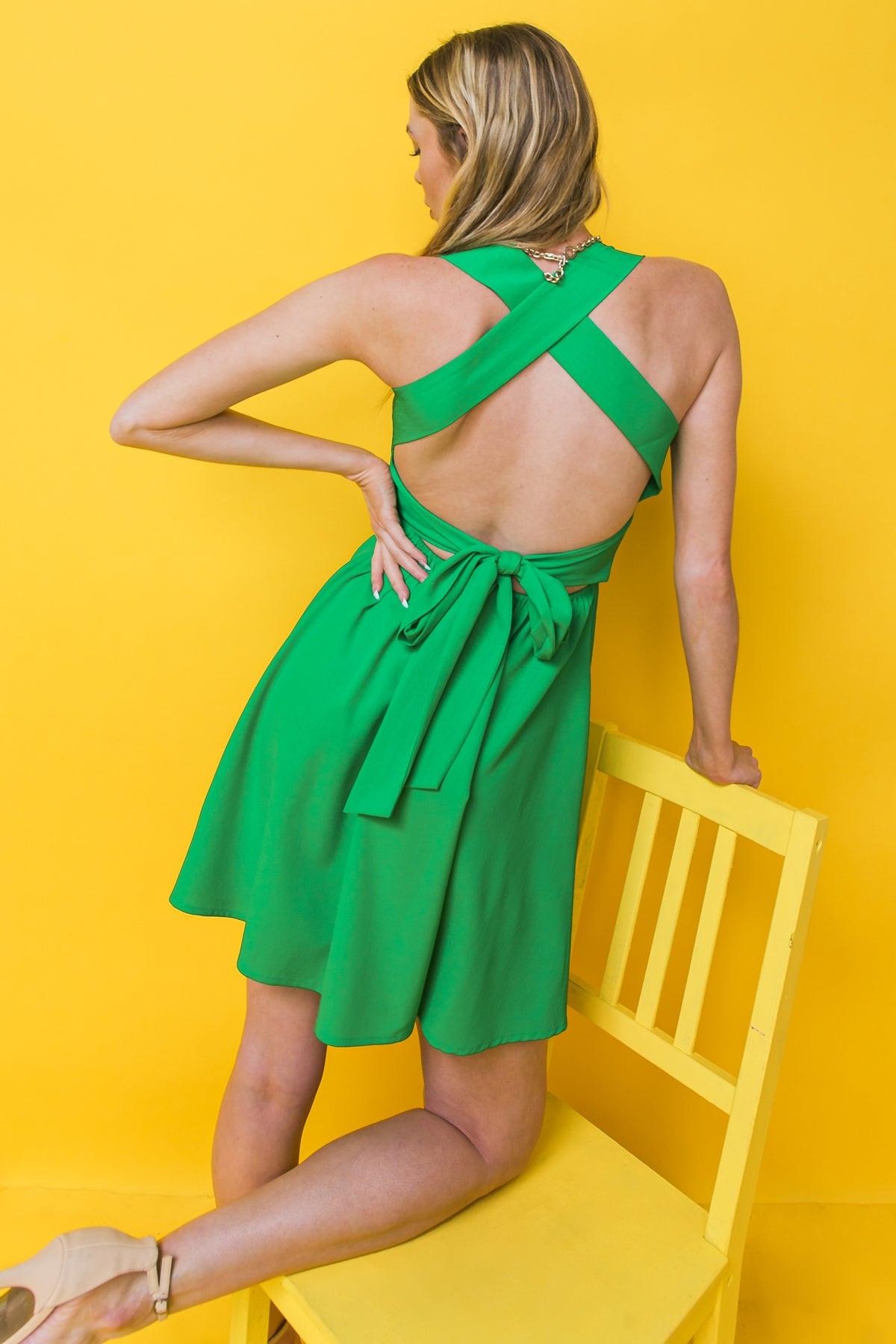 EXCEPTIONAL VIBE WOVEN MINI DRESS.