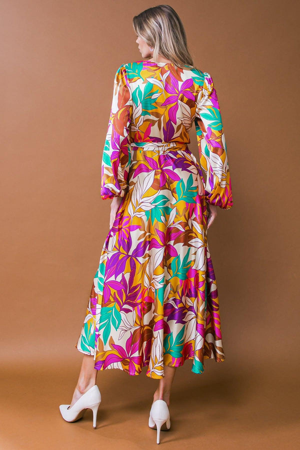 CAREFREE CONFIDENCE WOVEN MIDI DRESS.