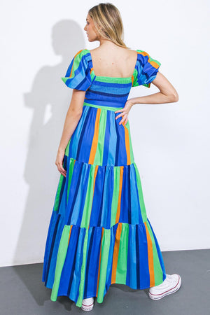 ALL ABOUT THE VIBE WOVEN MAXI DRESS.