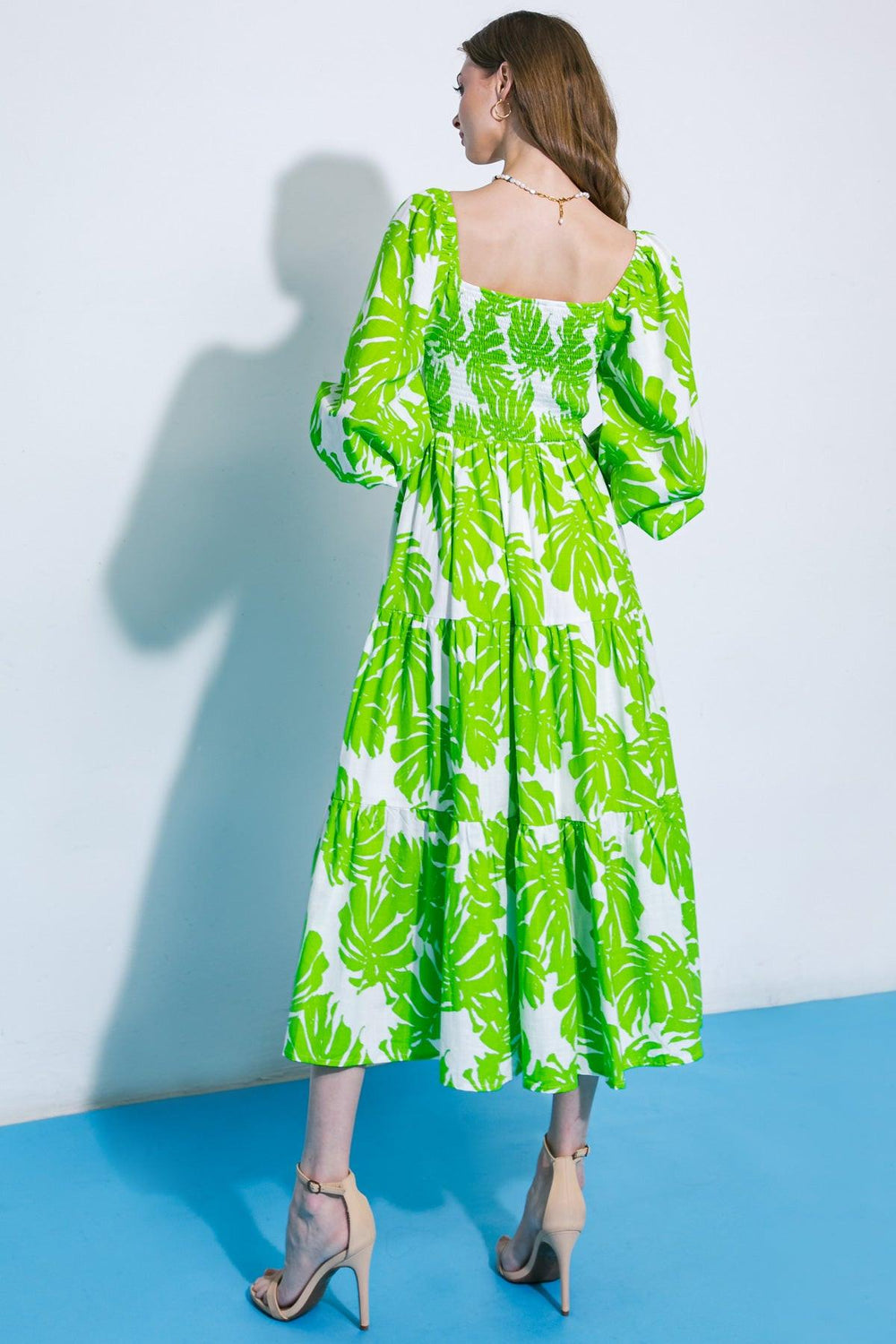 ALL THE DRAMA WOVEN MIDI DRESS.