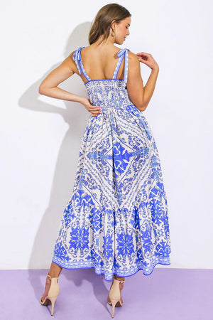 FINDING MY PEACE WOVEN MIDI DRESS.