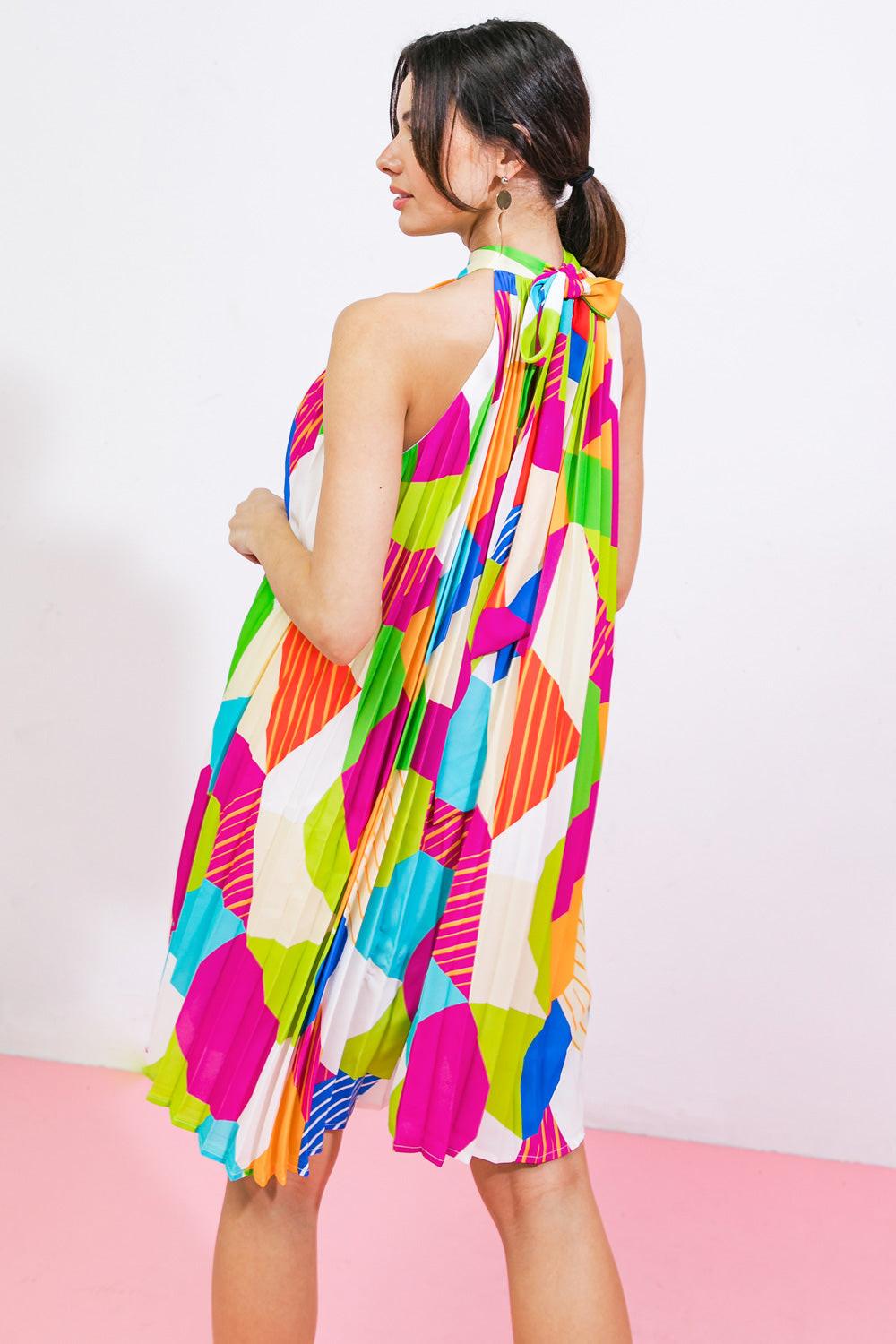 HOPE FOR MORE WOVEN MINI DRESS.