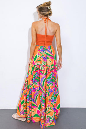 INTO THE THICK OF IT COMBINATION MIDI DRESS.