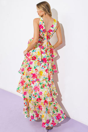 DEL REY HIGH RISE WOVEN MAXI DRESS.