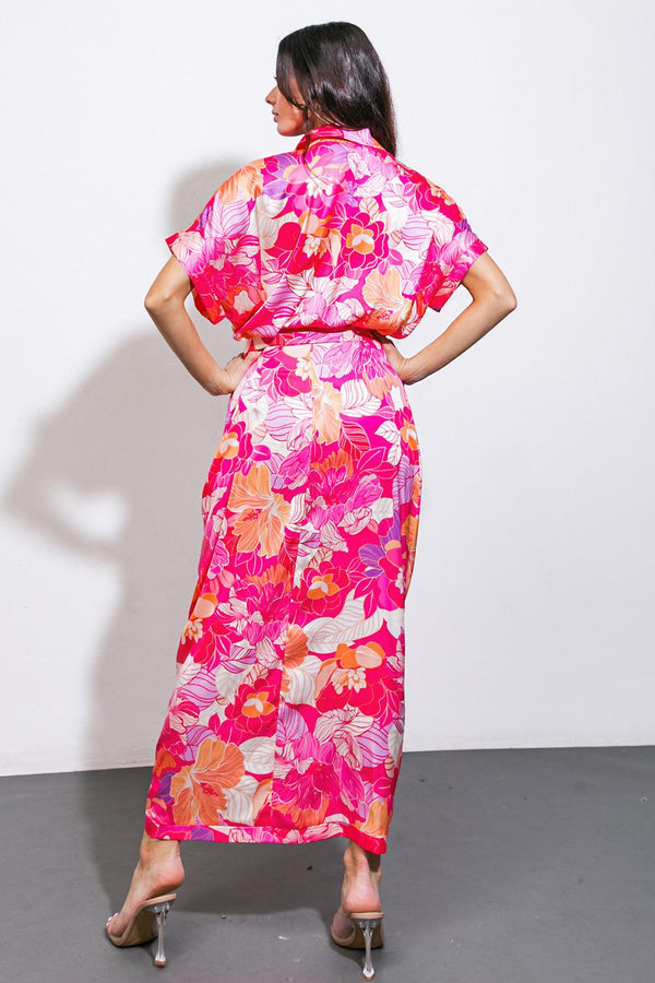 MAKE A SPLASH WOVEN MIDI DRESS.