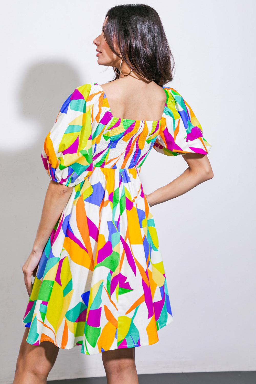 MEANT FOR YOU WOVEN MINI DRESS.