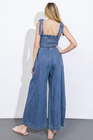 GETTING IT DONE DENIM JUMPSUIT.