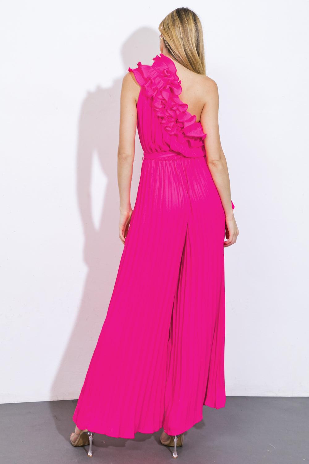 CAN'T TALK RIGHT NOW WOVEN JUMPSUIT.