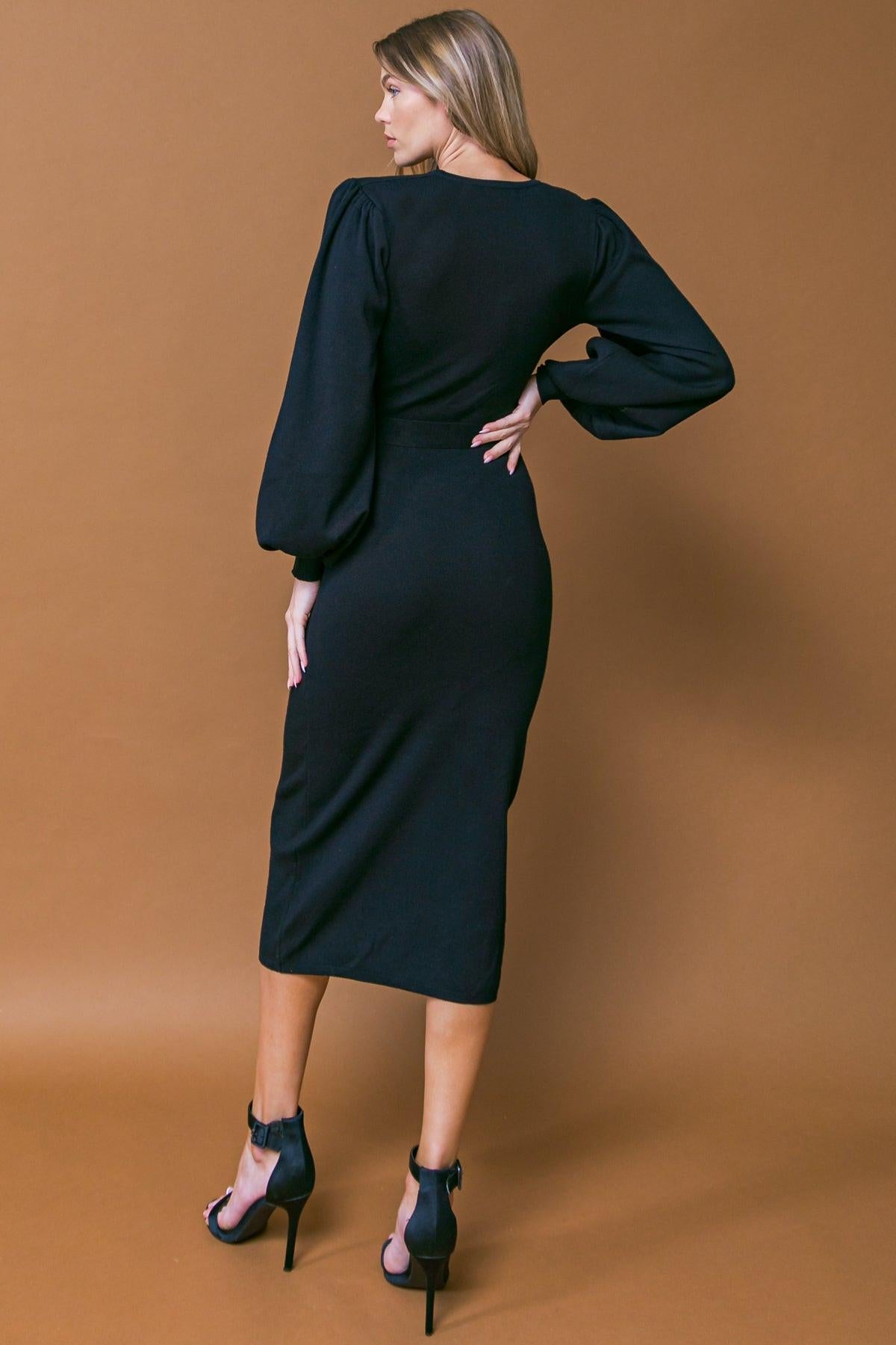 ADORABLE IDEAL SWEATER MIDI DRESS.