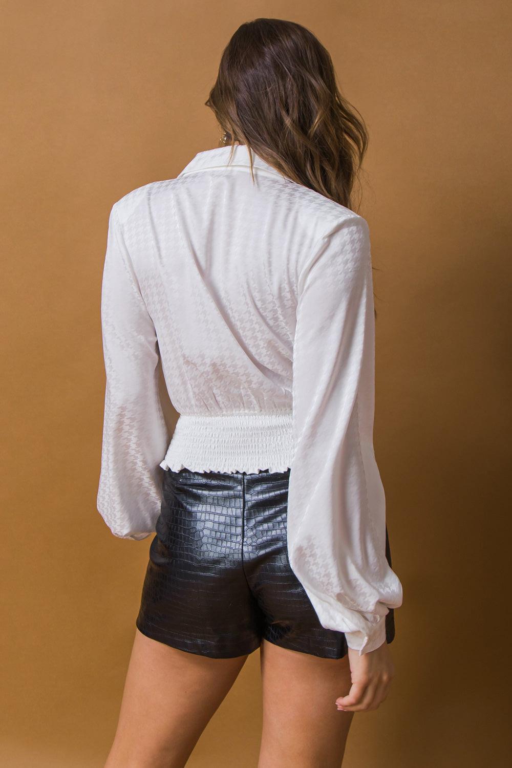 MESMERIZING SIGHT SATIN TOP.