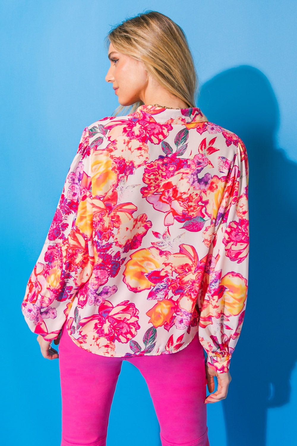 AMORE STRAPLESS FLORAL SHIRT BLOUSE