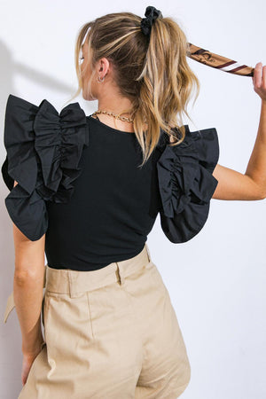 SUPER STAR PLATFORM KNIT BODYSUIT.
