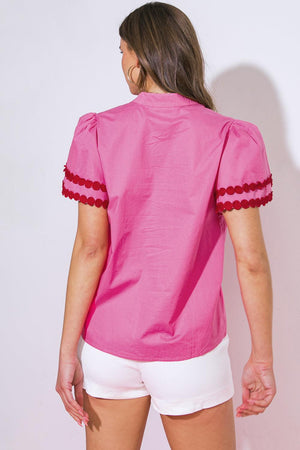 LEARN AS YOU GO WOVEN TOP.