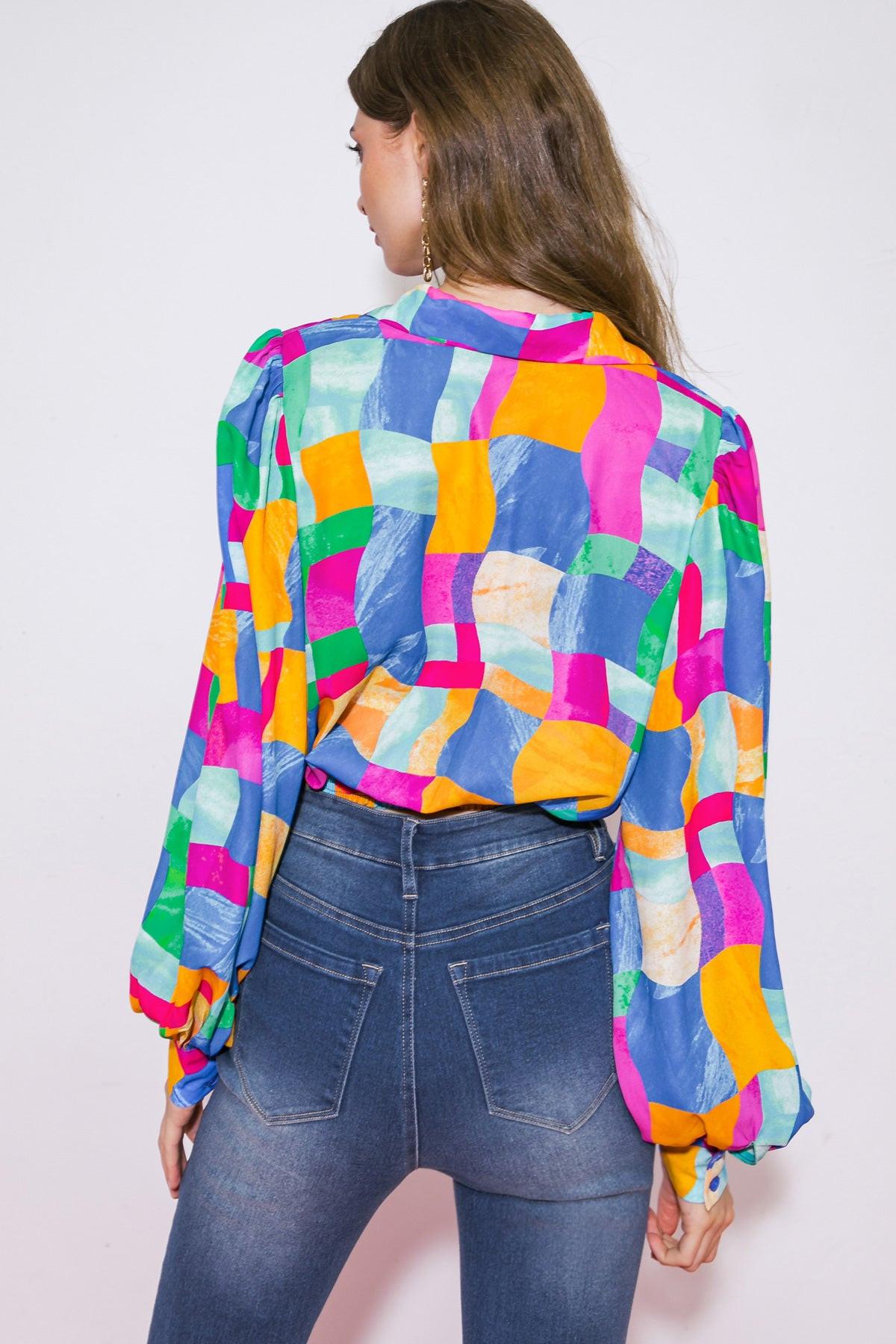 LOVELY STATEMENT WOVEN TOP.