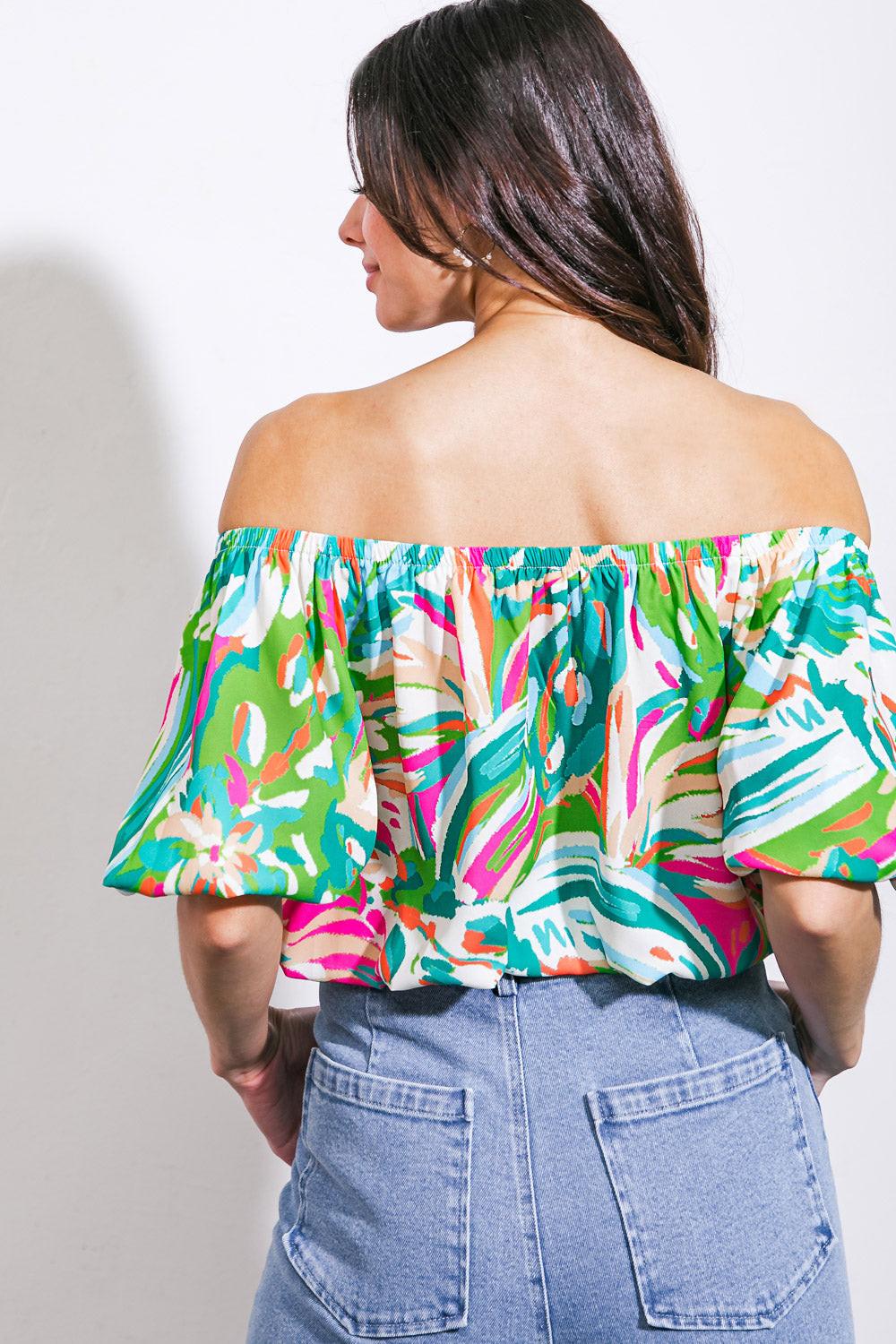 BRING GOOD ENERGY WOVEN TOP.