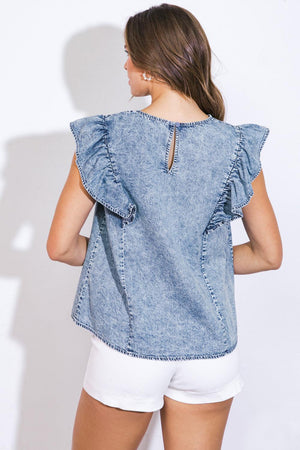 A MAGIC MOMENT WOVEN TOP.