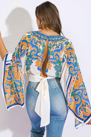 RIGHT THIS WAY WOVEN TOP.