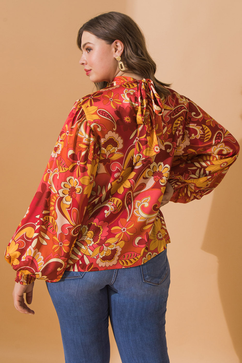 TANGERINE QUEEN WOVEN TOP