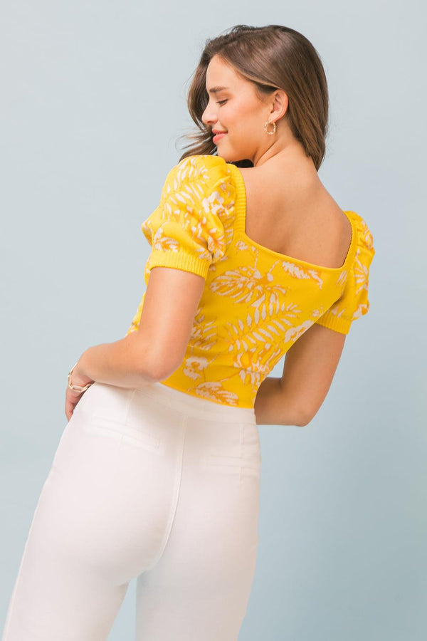 GOOD AND GONE JACQUARD SWEATER TOP.