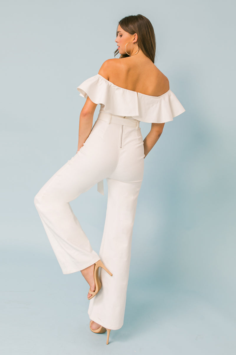 READY FOR THE WEEKEND WHITE DENIM JUMPSUIT