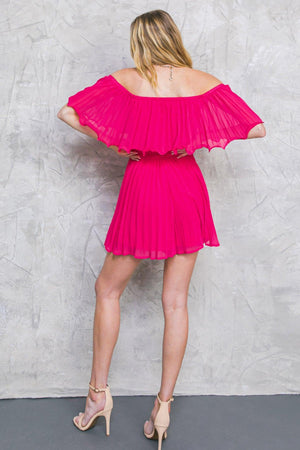 LATE NIGHT TALKING WOVEN ROMPER.