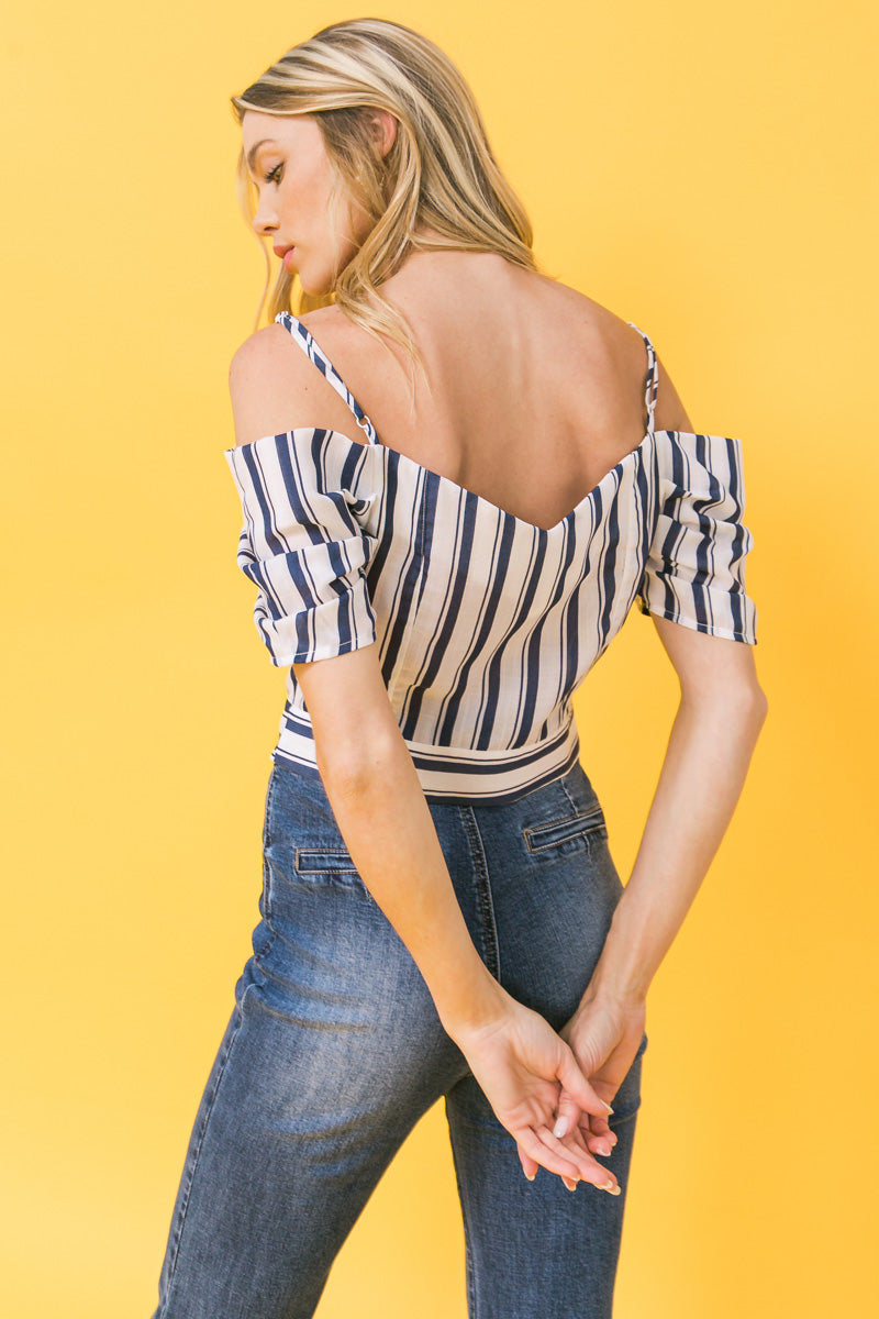 REGARDING PROMISES STRIPE CROP TOP