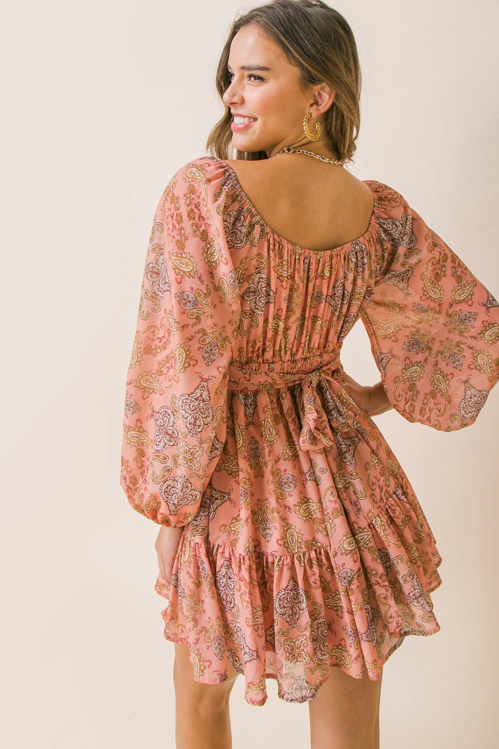 LAYER OF LOVE WOVEN MINI DRESS.