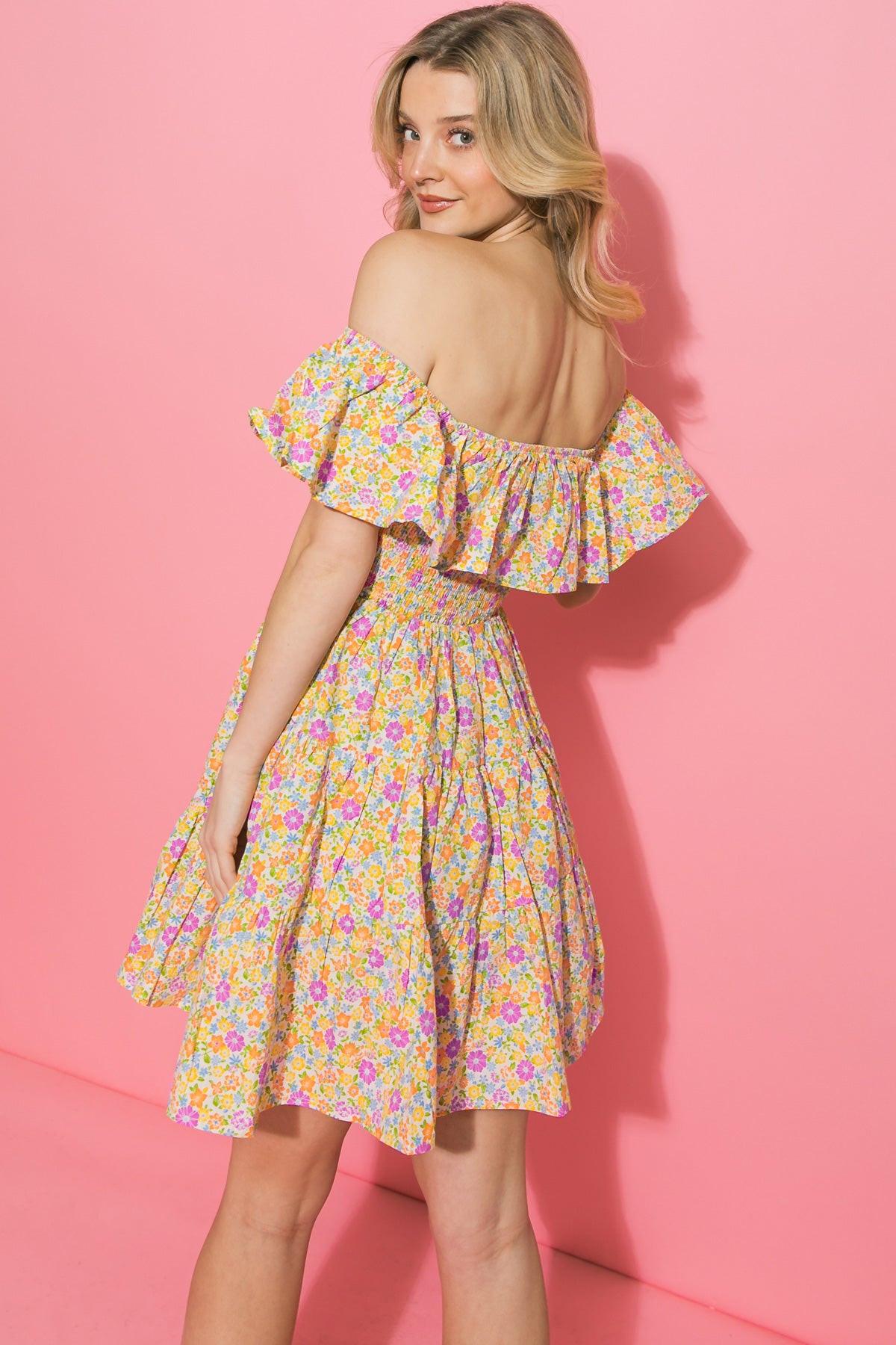 EXTRA LOVE WOVEN MINI DRESS.