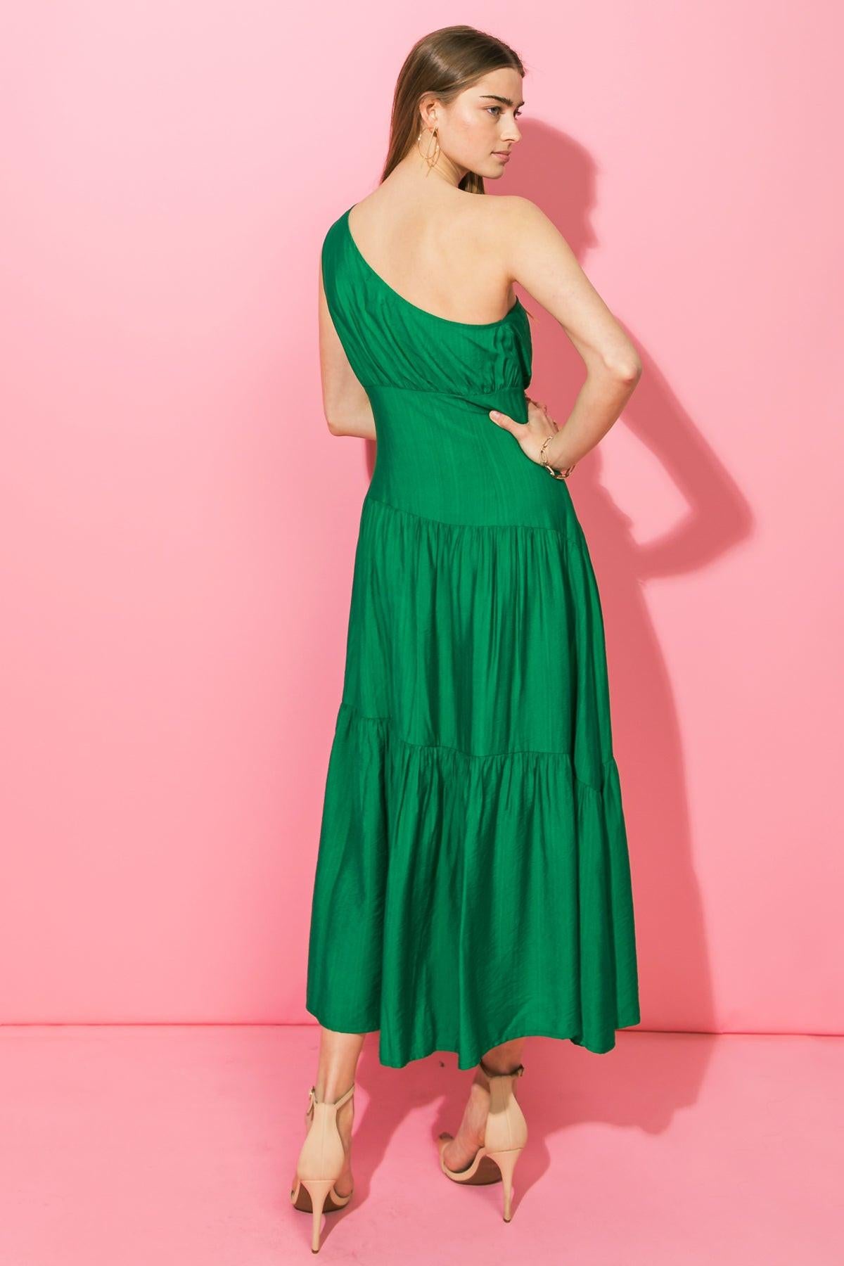 LOVELIEST LOOKS WOVEN MIDI DRESS.