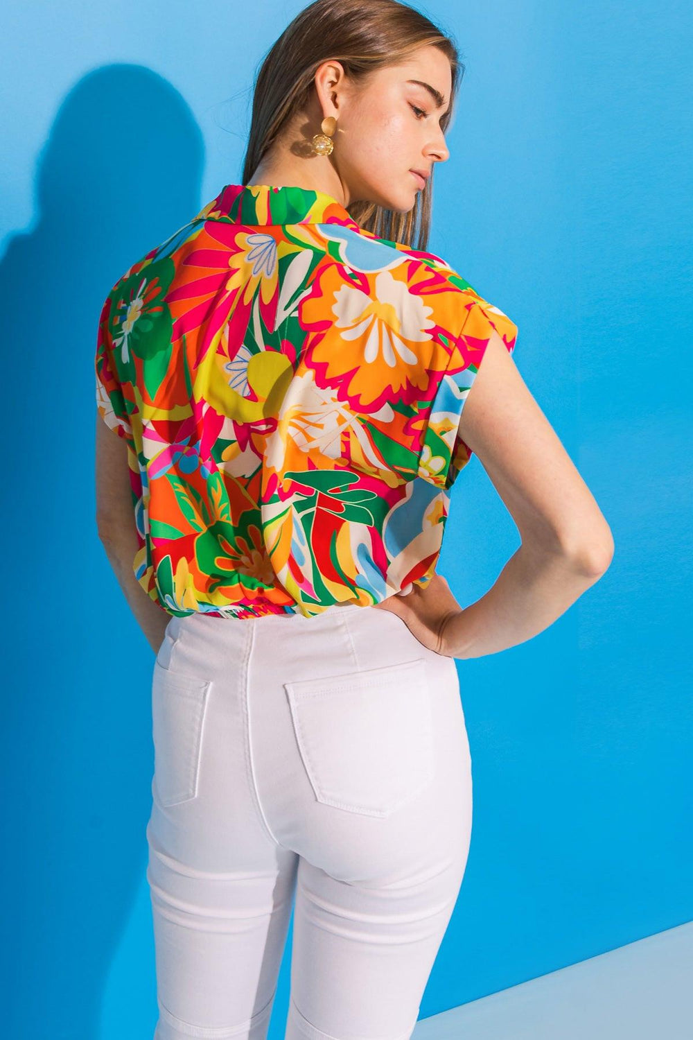 SWEET DREAMS FLORAL WOVEN TOP.