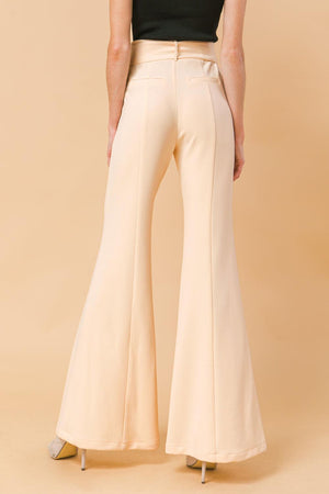COUNTDOWN THE HOURS WOVEN FLARED PANTS.