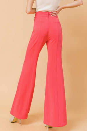 COUNTDOWN THE HOURS WOVEN FLARED PANTS.