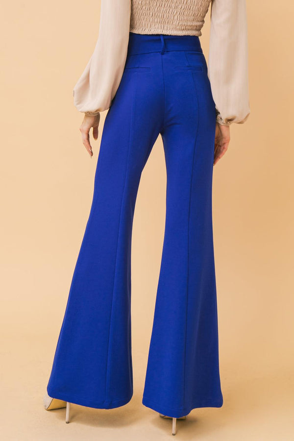 COUNTDOWN THE HOURS WOVEN FLARED PANTS.