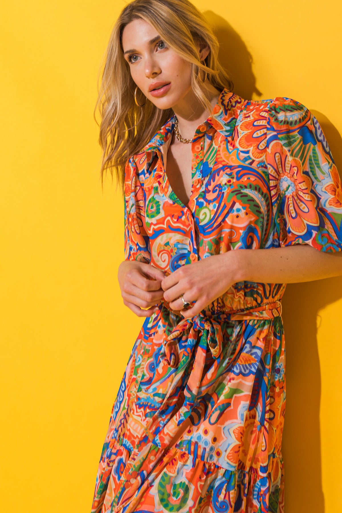 LET'S REWIND WOVEN ANKLE DRESS