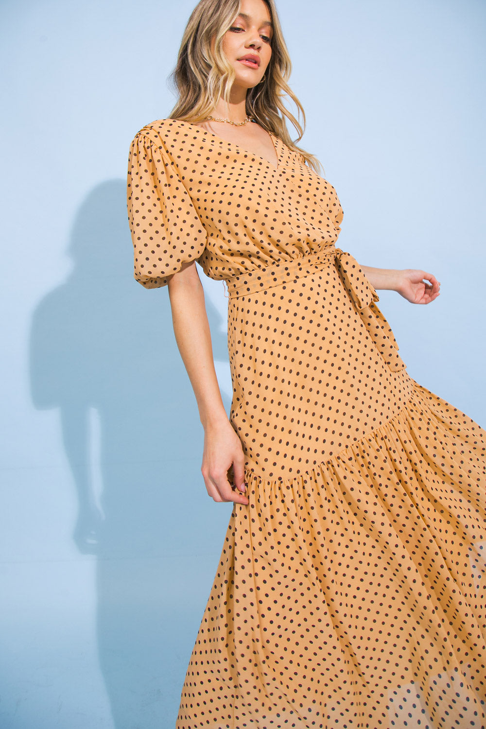 POMPANO WOVEN MIDI DRESS