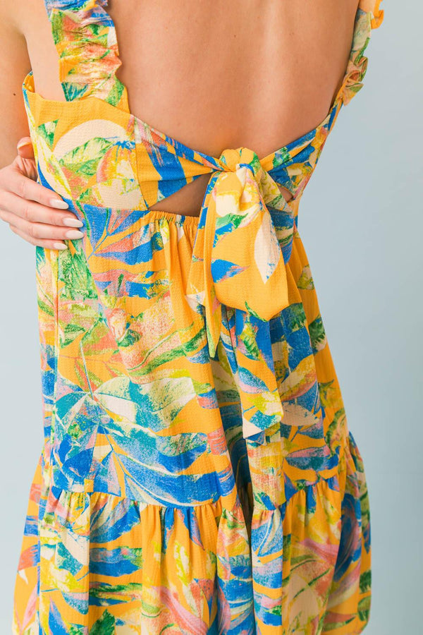 SWEETEST SENSATION WOVEN MINI DRESS.