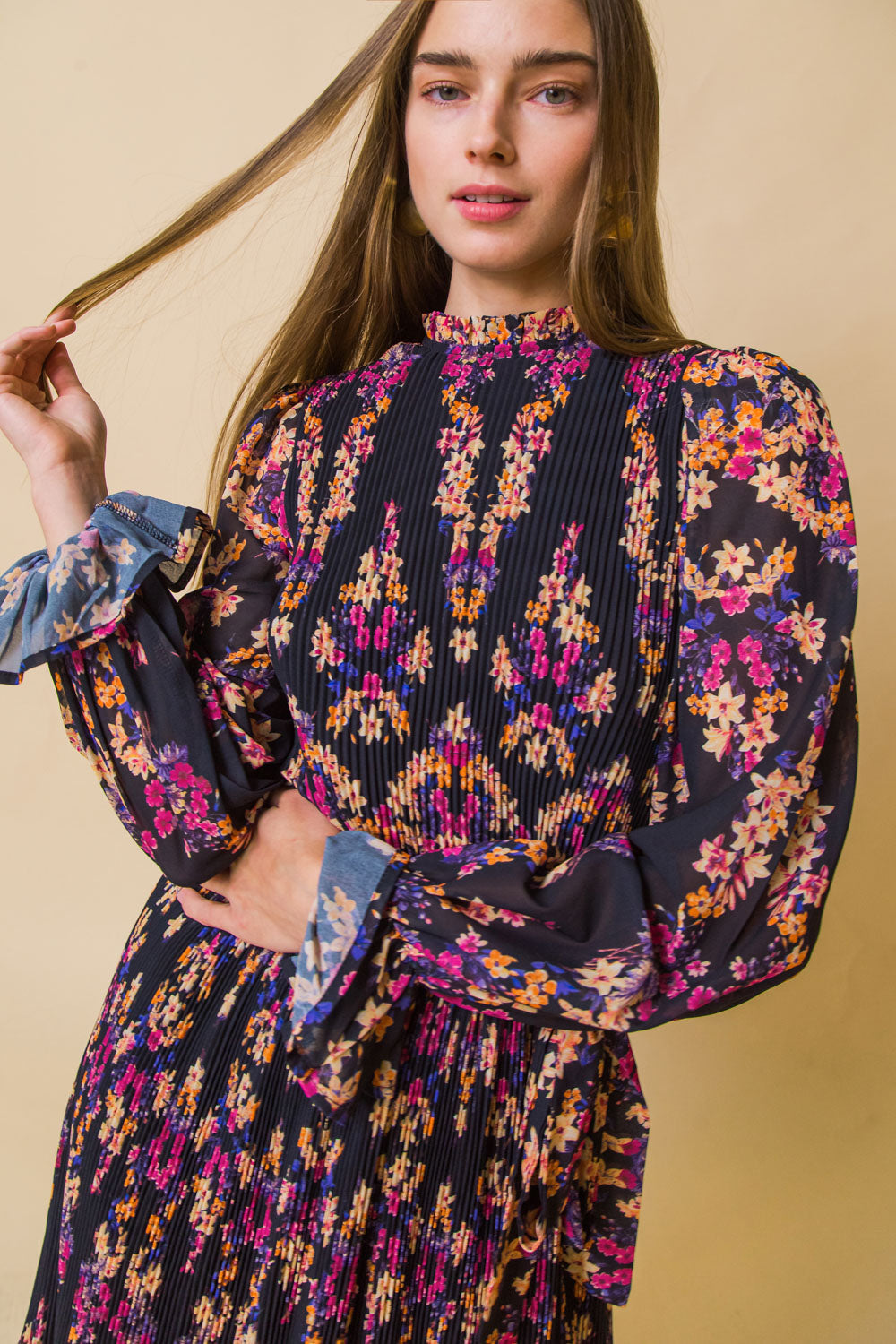 VERY DOUBTFUL PLEATED MIDI DRESS